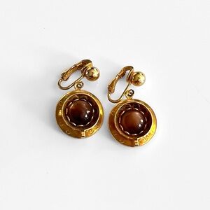 Sarah Coventry Coffee Break Vintage Clip Earrings